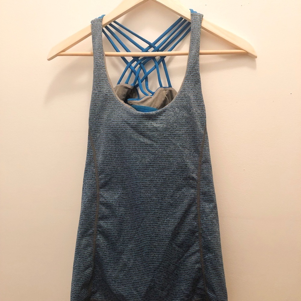 Lululemon Wild Tank Grey & Blue Heather Stripe